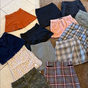 Huge lot 13 women’s/juniors mini skirts all sizes XS, 0, 2 different brands NICE